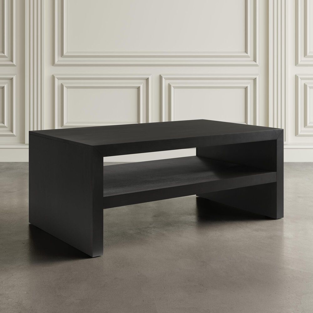 Jofran Dev 1-Shelf Coffee Table in Black, , large