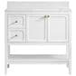 37B Ravello 36" Single Bathroom Vanity Cabinet in Bright White with Marble Top and Backsplash, , large