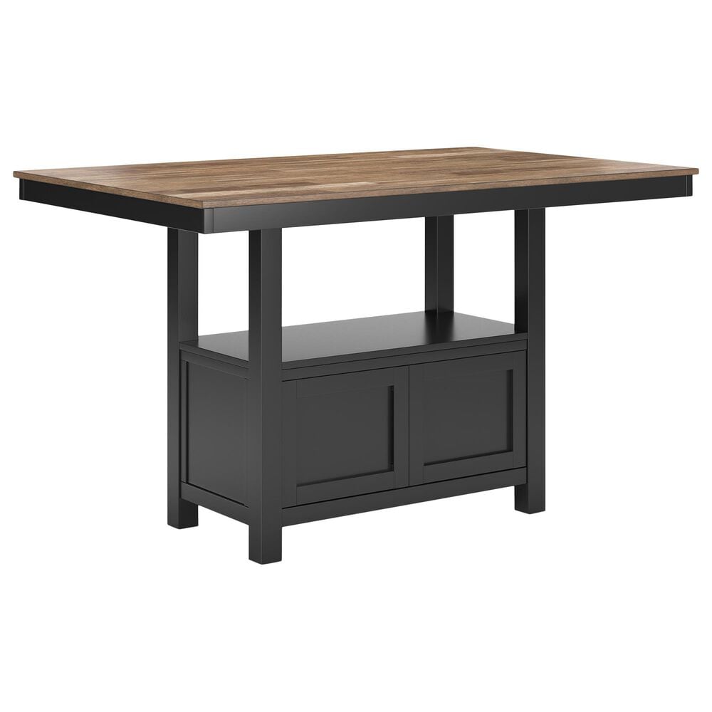 Ashley Wildenauer Counter Height Dining Table in Brown and Satin Black - Table Only, , large