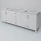 Lexora Home Jacques 80" Double Bathroom Vanity in White with 2 cm White Carrara Marble Top and Rectangular Sinks, , large