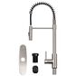 MS International AcquaLuxe Pull-Out Sprayer Kitchen Sink Faucet in Nickel Brushed, , large