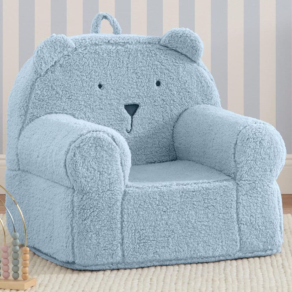 Delta Children Sherpa Bear Chair in Powder Blue, , large