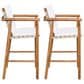 Hearth and Haven Outdoor Barstool with Webbing Design in Beige (Set of 2), , large