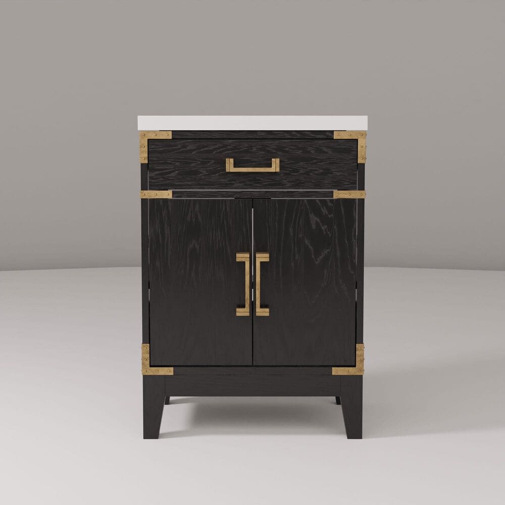 Lexora Home Laurel 20&quot; Single Bathroom Vanity in Black Oak with White Acrylic Top and Rectangular Sink, , large