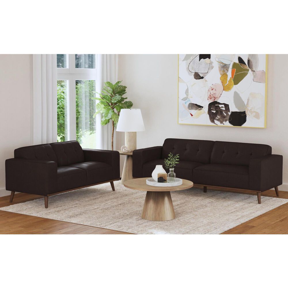 Mayberry Hill Destiny Stationary Sofa and Loveseat Set in Pebble Brown, , large