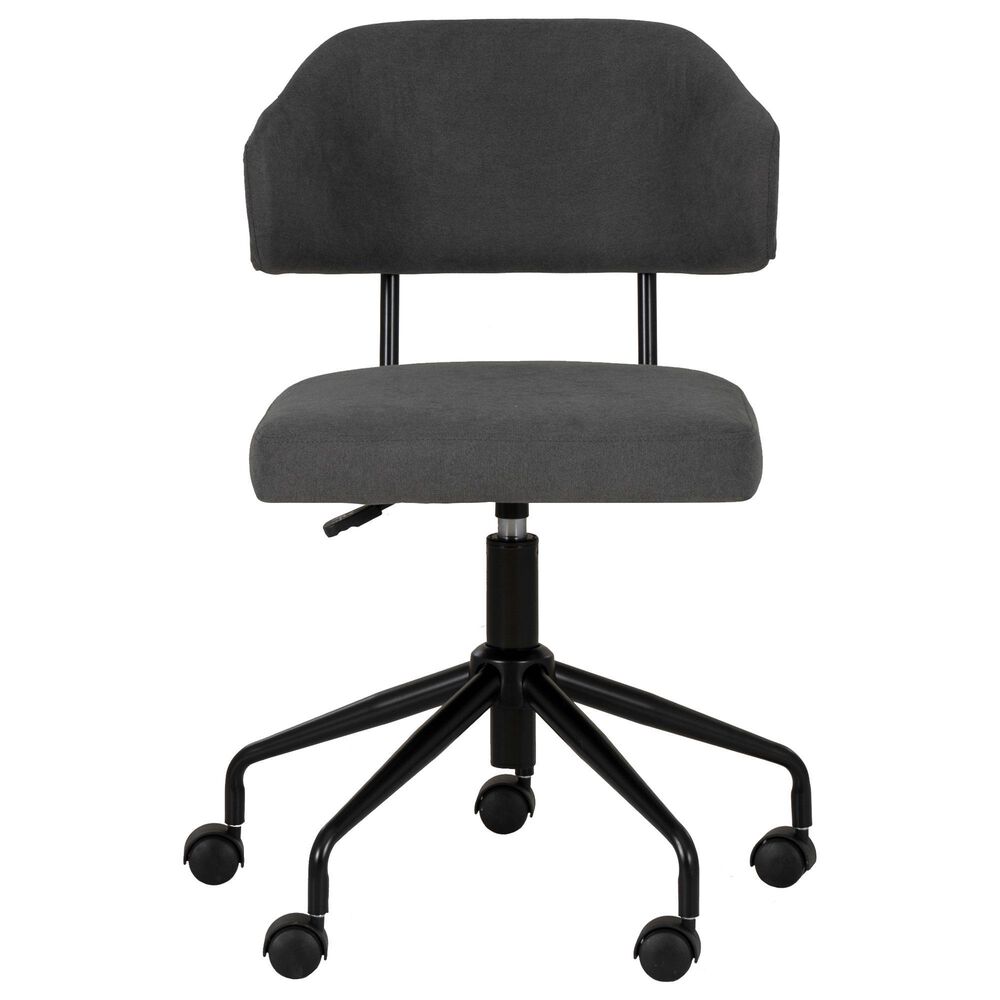 Linon Home Decor Tristan Swivel Office Chair in Black, , large