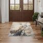 Nourison Silk Shadows 3"9" x 5"9" Beige and Blue Area Rug, , large