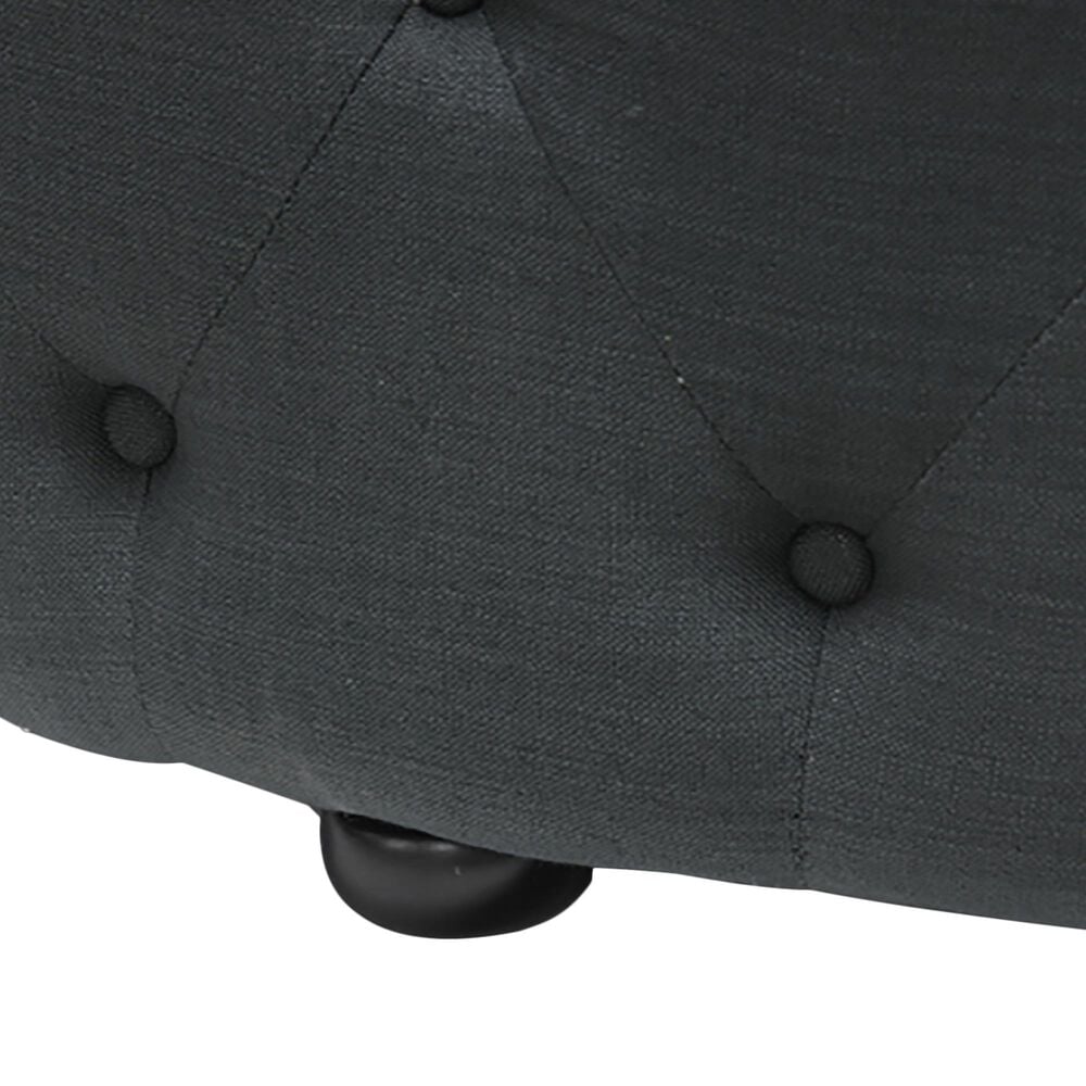 Baxton Studio Cardiff Ottoman in Dark Gray, , large