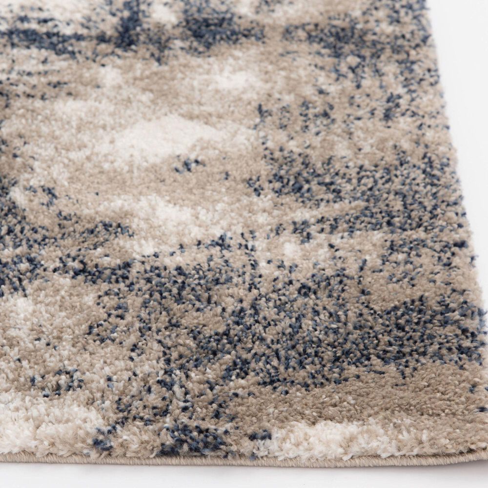 Central Oriental Tulsa Brunsville 7&#39;10&quot; x 9&#39;10&quot; White Sand and Blue Navy Area Rug, , large