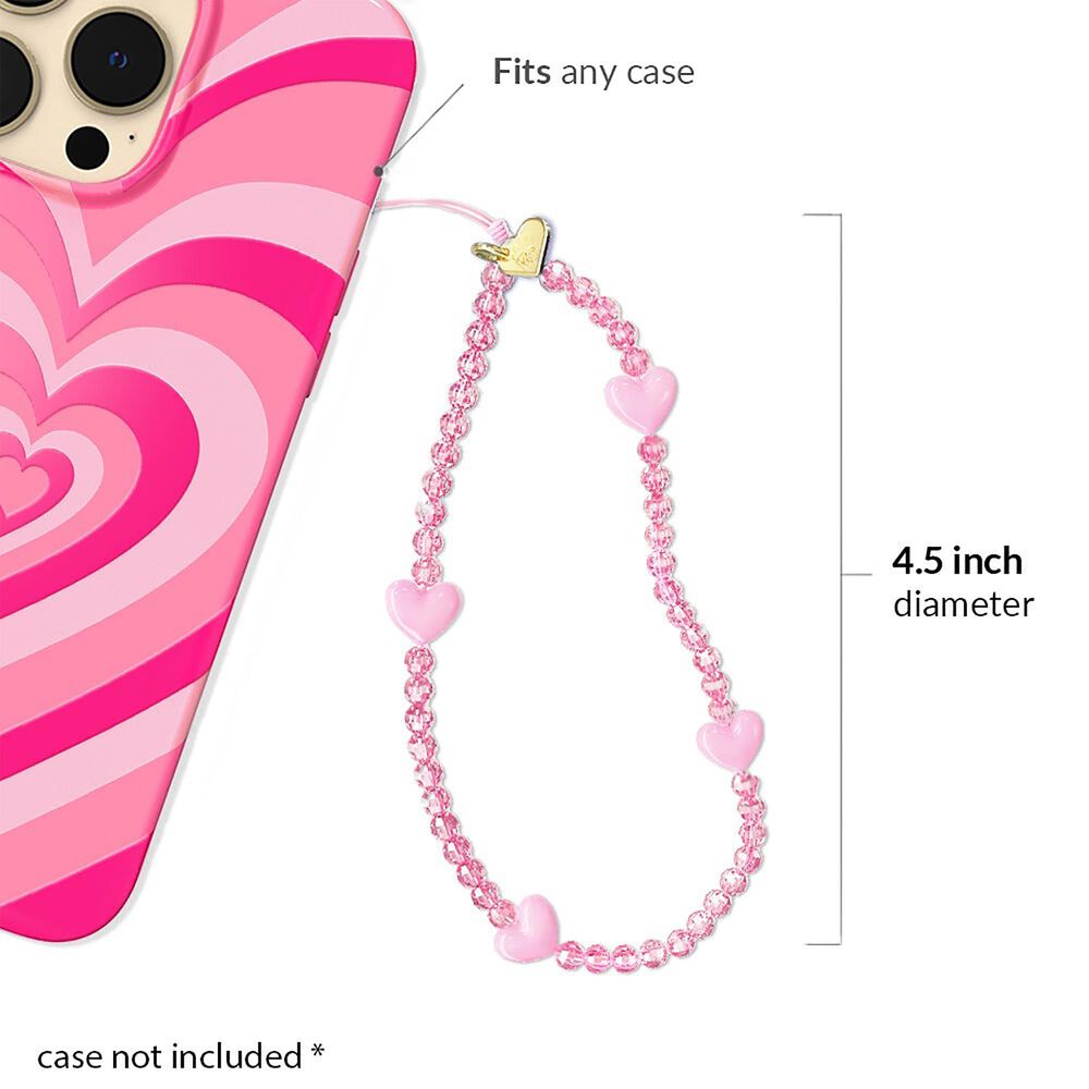 Velvet Caviar Heart Phone Charm in Pink, , large