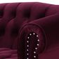 Jennifer Taylor Home La Rosa Victorian Chesterfield Loveseat in Burgundy, , large