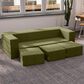 Jaxx Zipline 3-Piece Stationary Convertible Sleeper Sofa in Moss Velvet, , large