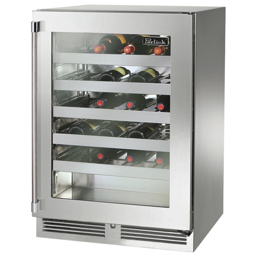 Perlick Signature 5.2 Cu. Ft. Outdoor Wine Center with Right Hinge Glass Door in Stainless Steel, , large