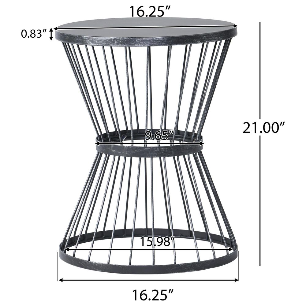Hearth and Haven Lassen Patio Side Table in Black, , large
