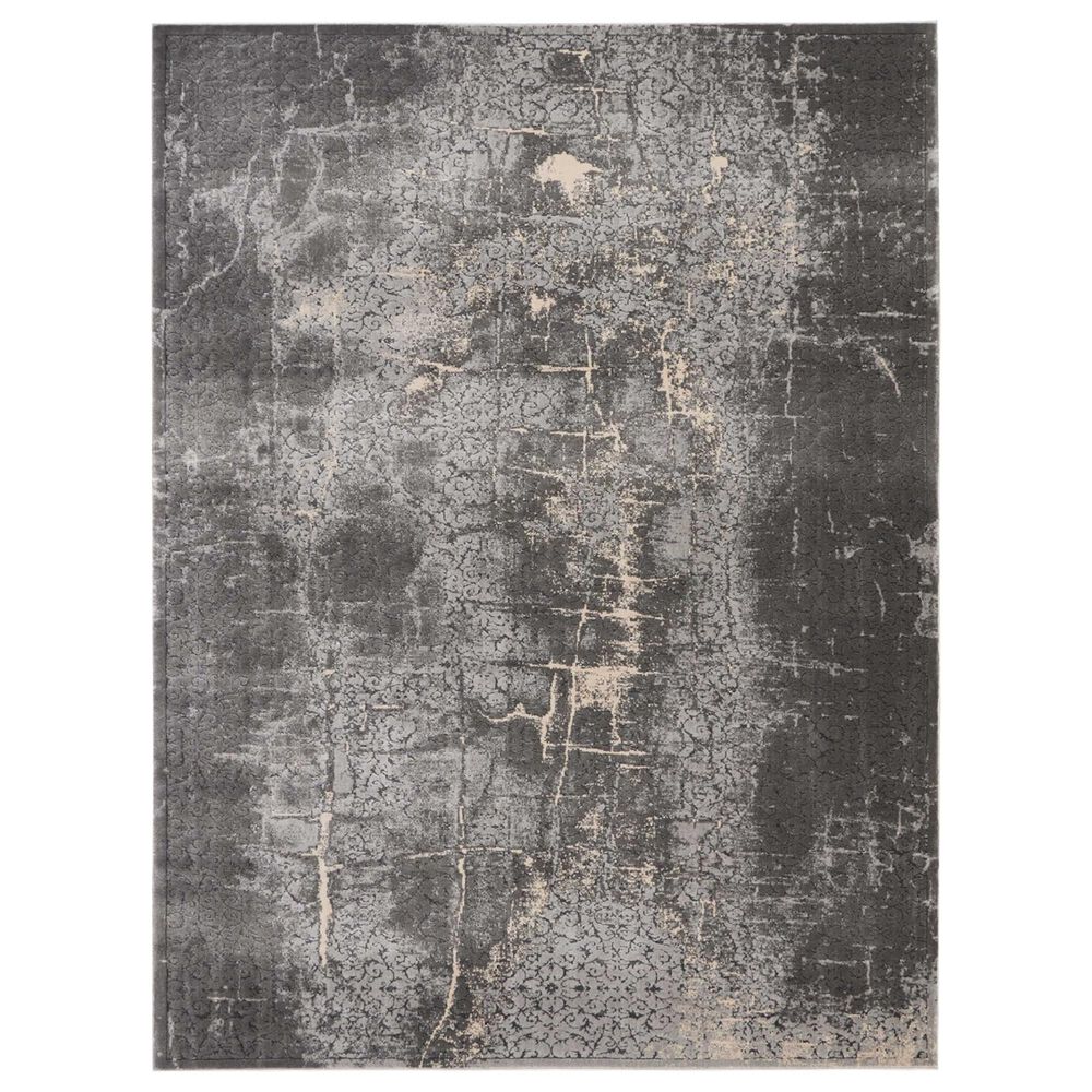 Nourison Heritage KI353 9"3" x 12"9" Charcoal Area Rug, , large