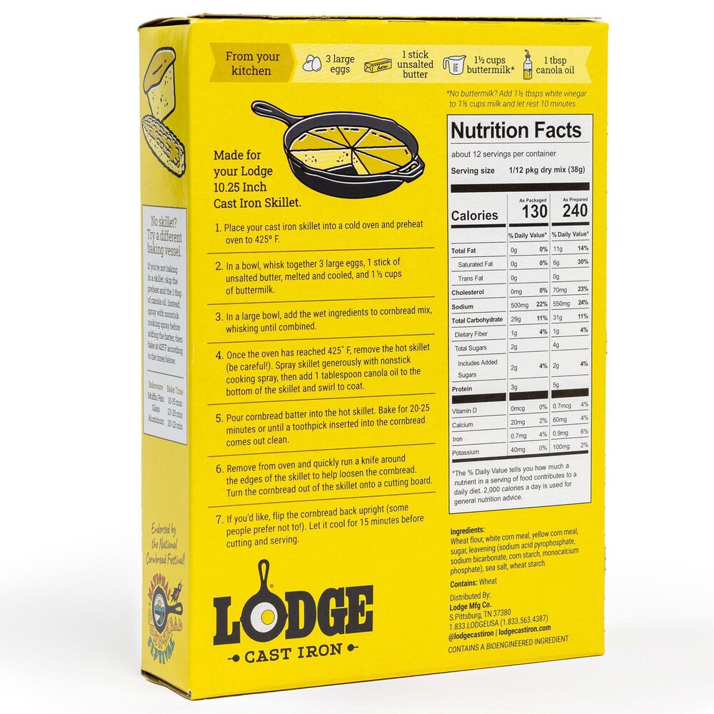 Lodge True Southern Skillet Cornbread Mix, , large
