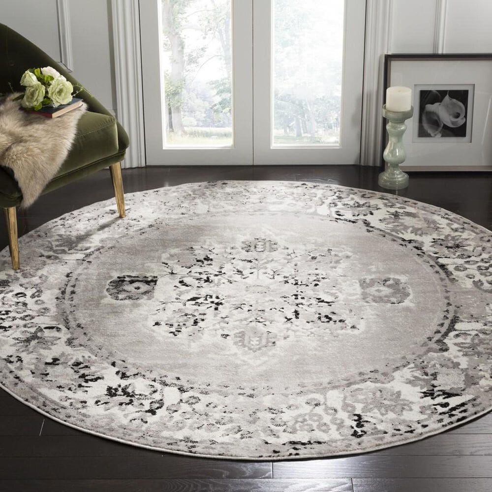 Safavieh Skyler SKY169K 6&#39;7&quot; Round Grey and Ivory Area Rug, , large