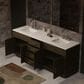 Lexora Home Abbey 80" Double Bathroom Vanity in Brown Oak with 2 cm White Cultured Marble Top and Rectangular Sinks, , large