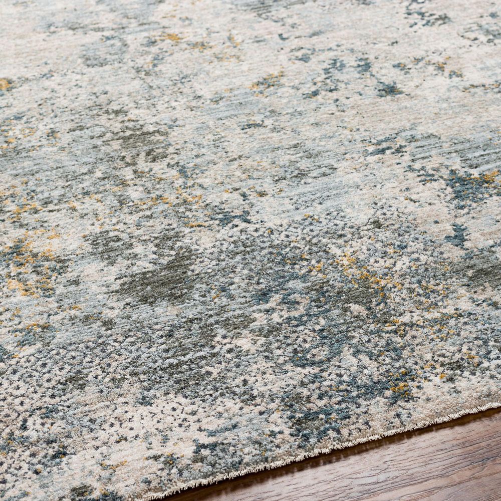Surya Dresden Dusty Sage, Taupe, Off-White, Deep Teal, Ink Blue, Light Gray and Mustard 2'7" x 10' Runner, , large