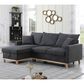 HOMLUX 84.25"W Reversible Sleeper Sectional Sofa with Storage Chaise and Pillows, in Dark Grey, , large