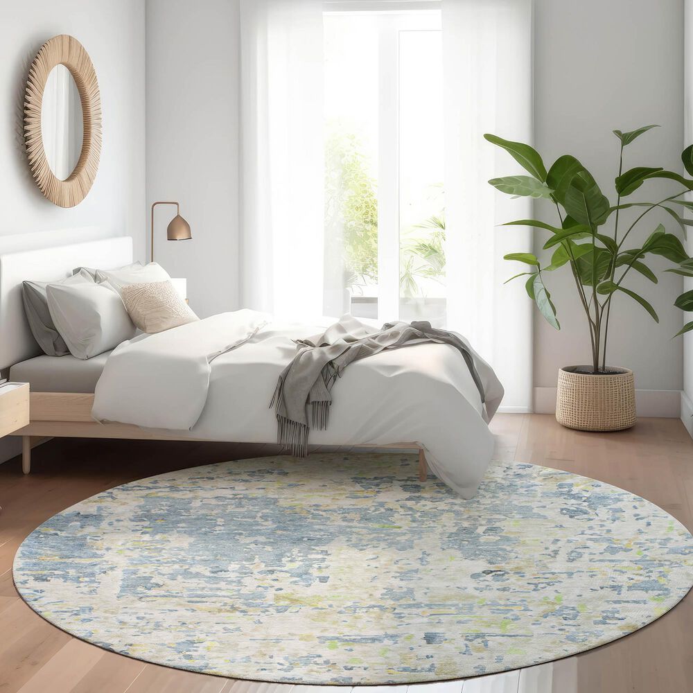 Dalyn Rug Company Kochi KC6 Blue 8&#39; Round Area Rug, , large