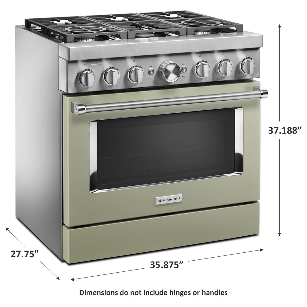 KitchenAid 5.1 Cu. Ft. Freestanding Dual Fuel Range with True Convection in Avocado Cream, , large