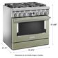 KitchenAid 5.1 Cu. Ft. Freestanding Dual Fuel Range with True Convection in Avocado Cream, , large