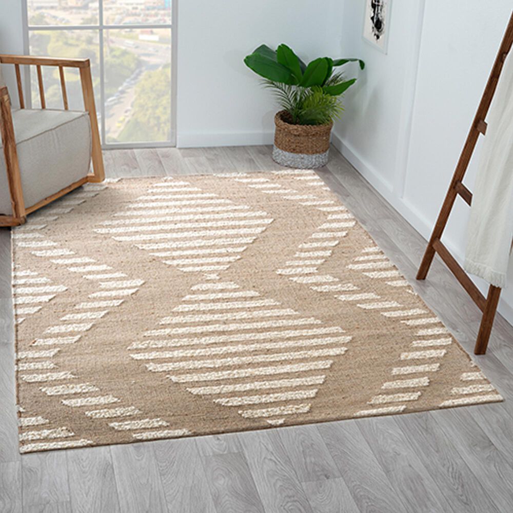 L&amp;R Resources Geoblend Southwestern 9&#39; x 12&#39; Natural and Ivory Area Rug, , large