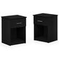 HOMLUX 1-Drawer Modern Nightstand with Bar Handle in Americano (Set of 2), , large