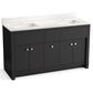 Kohler Alouette 60" Double Bathroom Vanity in Ferrous Grey with 2 cm White Quartz Top and Rectangular Sinks, , large