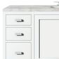 James Martin Vanities Addison 30" Single Bathroom Vanity in Glossy White with 3 cm Victorian Silver Quartz Top and Rectangular Sink, , large