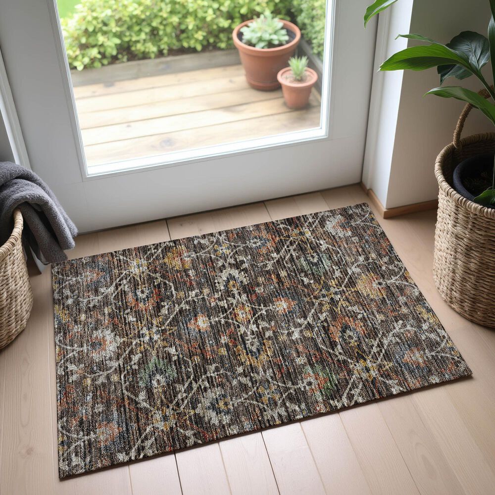 Dalyn Rug Company Silk Road Chocolate, Beige, Copper, Gold, Sage, Navy and Paprika 1&#39;8&quot; x 2&#39;6&quot; Area Rug, , large