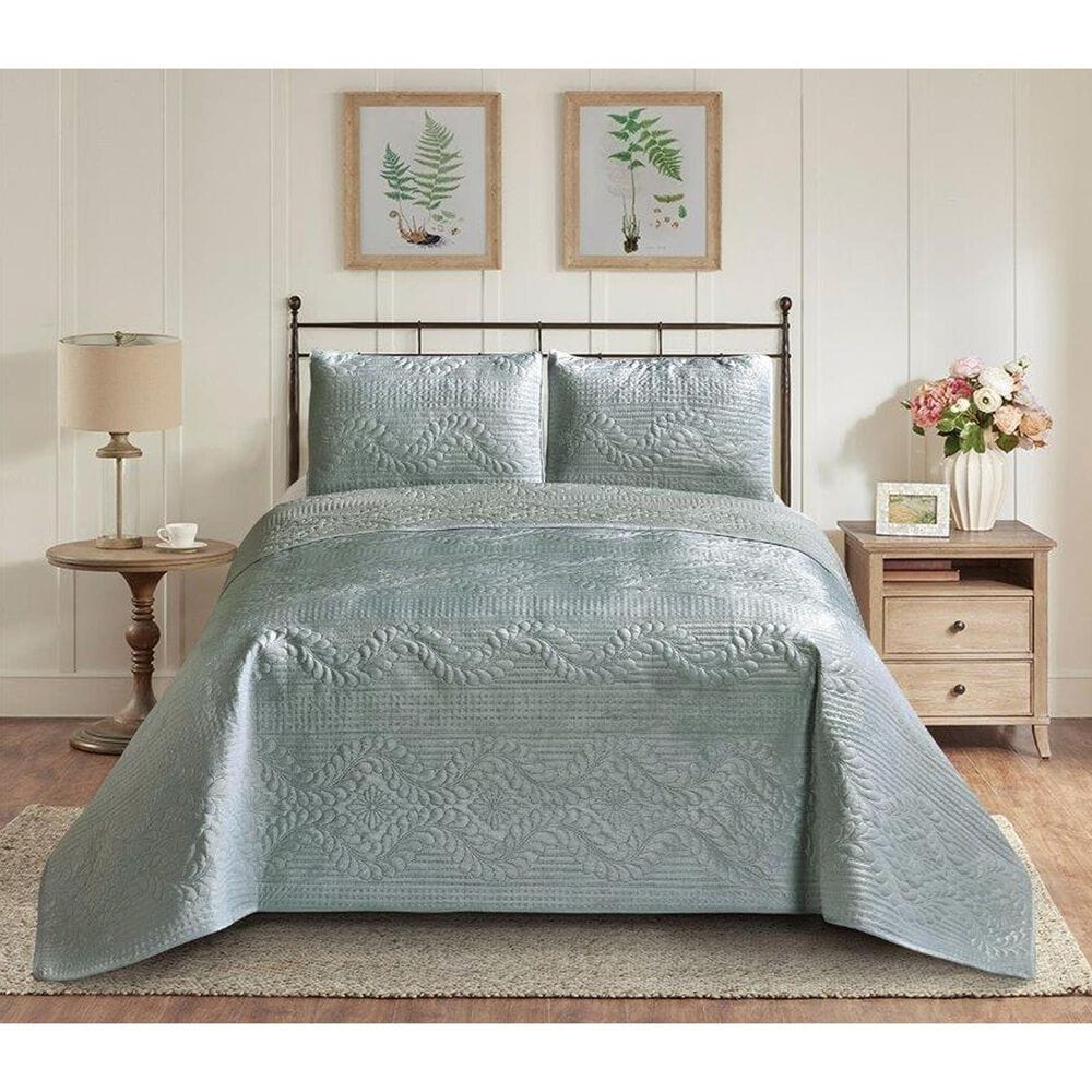 Duke Imports Virah Bella Micromink 3-Piece King Quilt Set in Diamond Knit Silver, , large