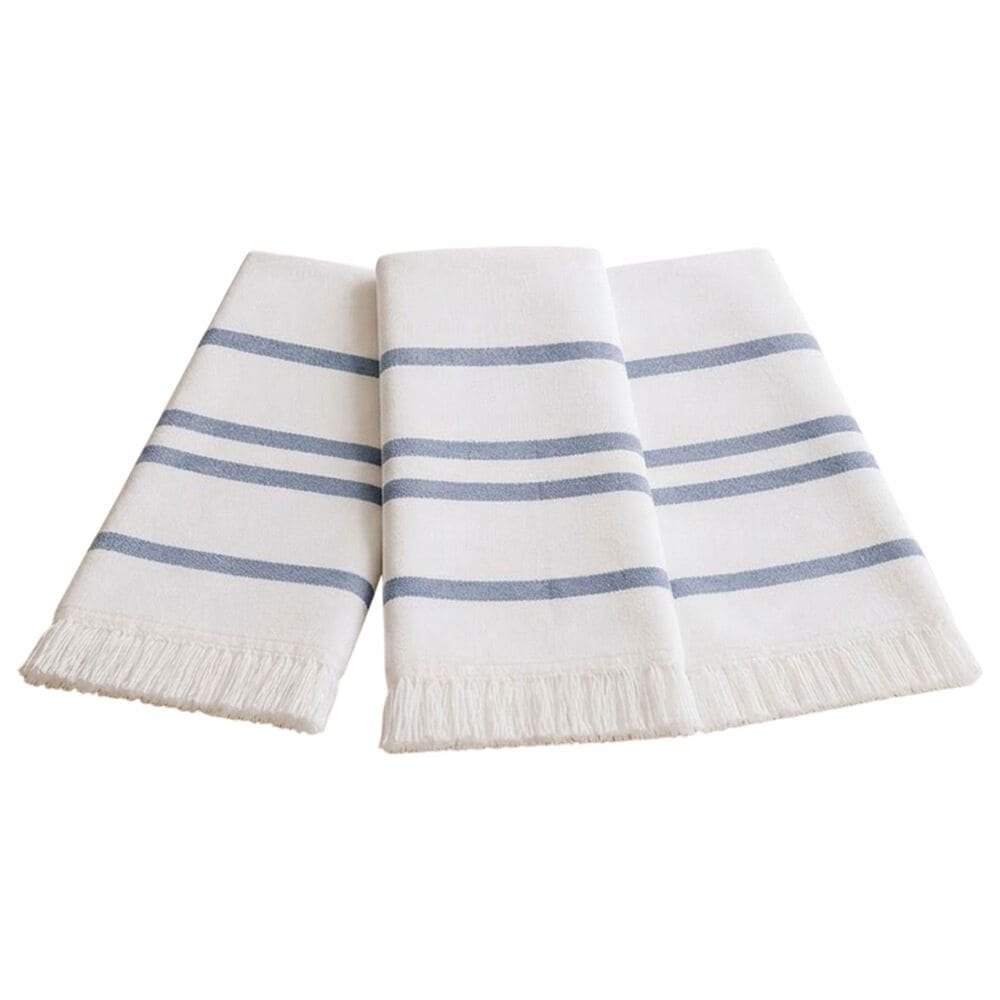Willow & Hem Nantucket Turkish Cotton Kitchen Towel in Blue and White (Set of 3), , large