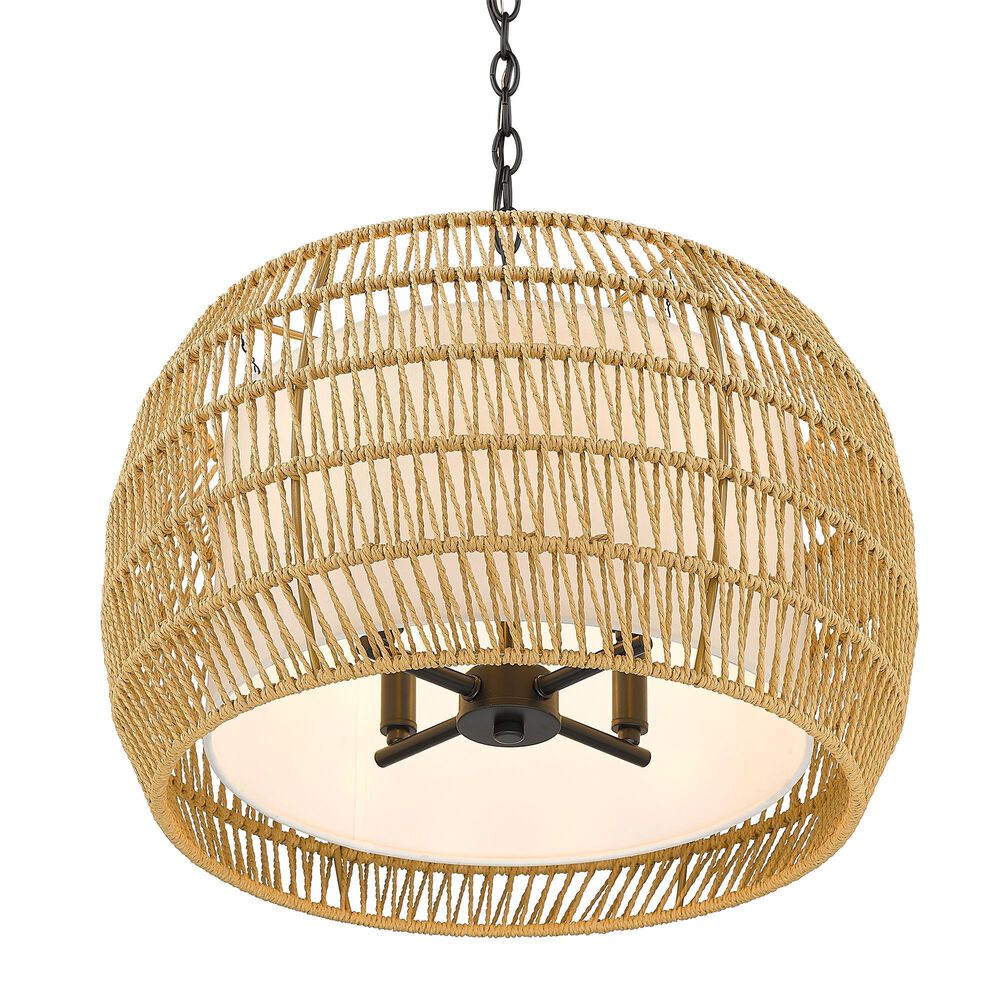Golden Lighting Everly 4-Light Chandelier in Matte Black, , large