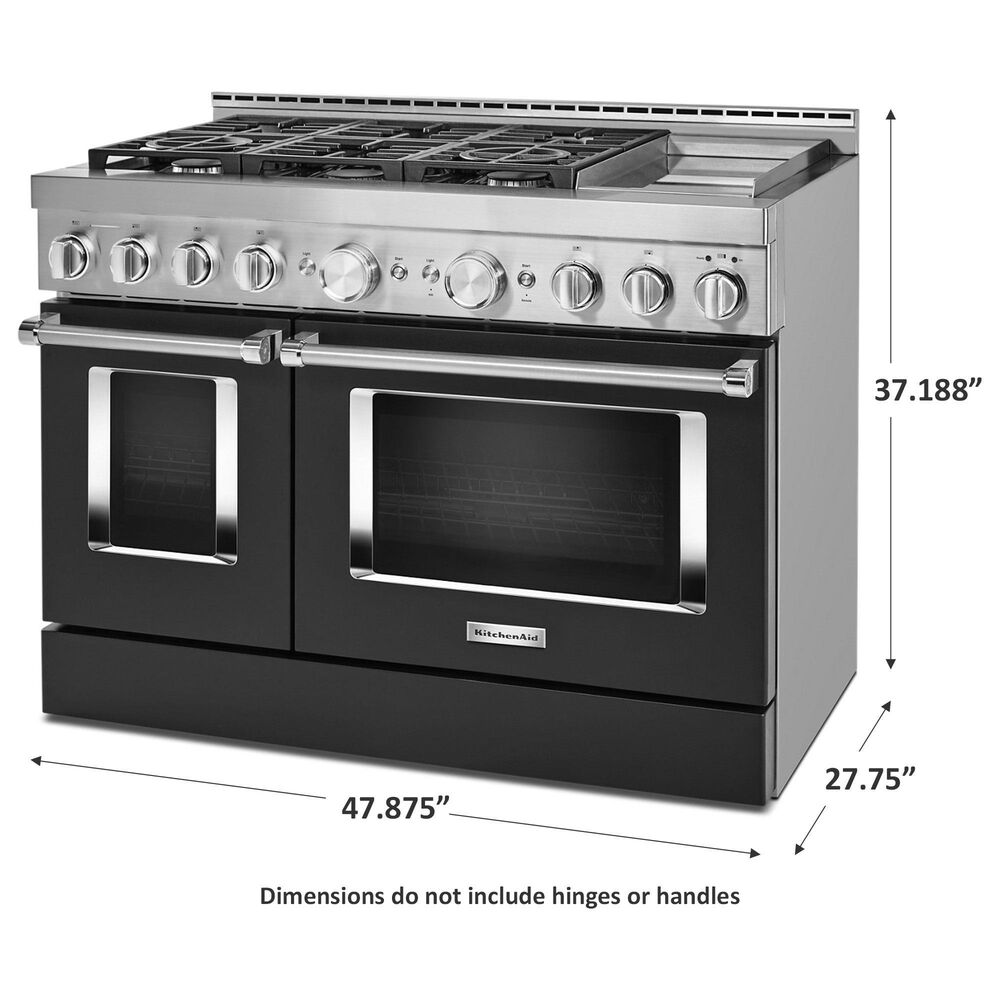 KitchenAid 6.3 Cu. Ft. Freestanding Gas Range with Griddle in Imperial Black, , large