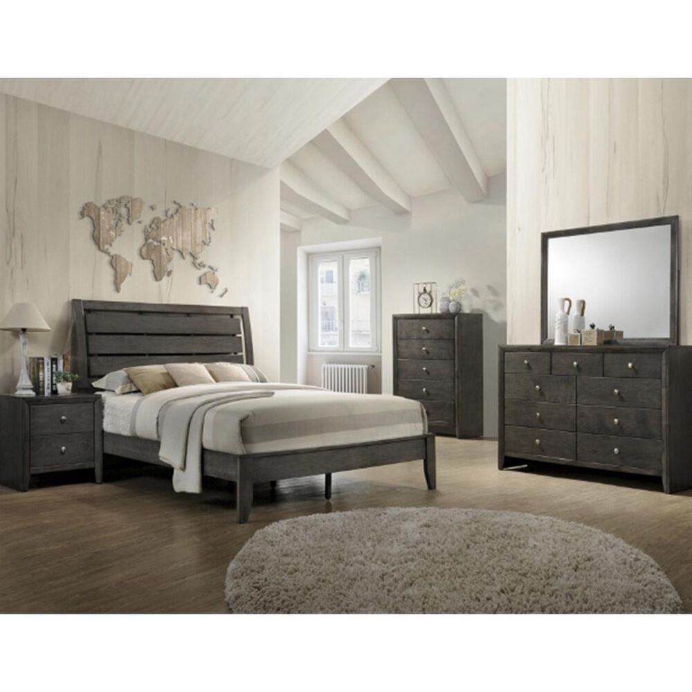 Claremont Evan 4 Piece King Bedroom Set in Gray Nebraska Furniture Mart