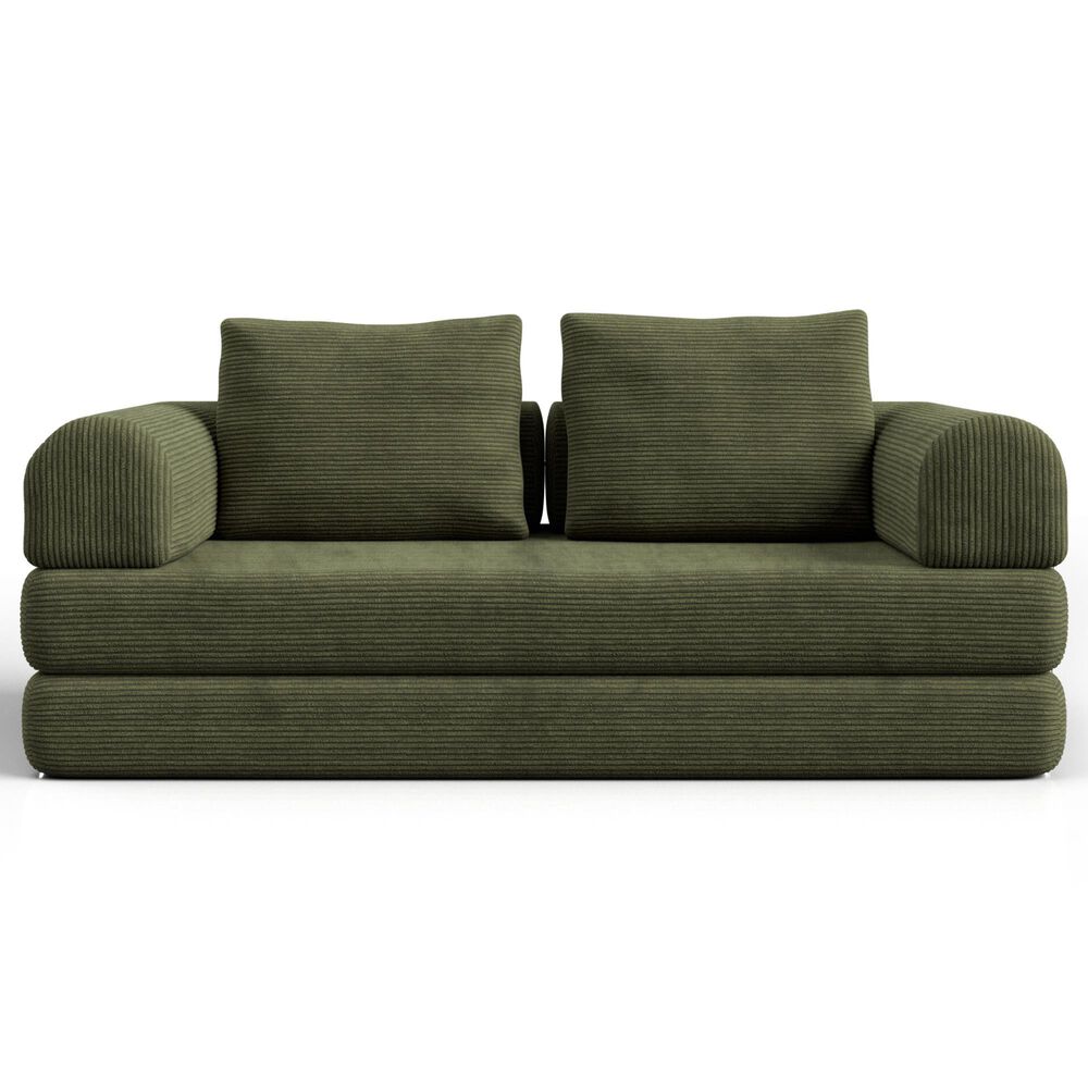 Furniture of America Ellis Stationary Modular Customizable Space-Saving Sofa in Green, , large