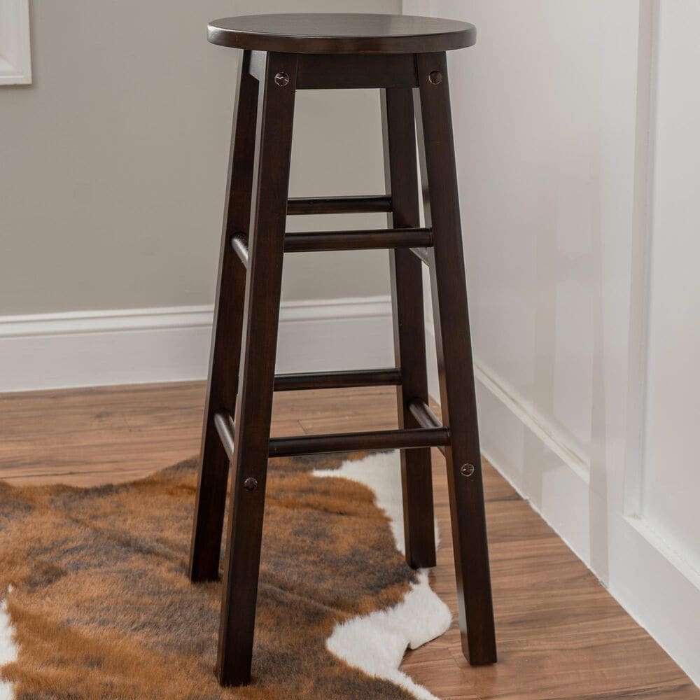 Linon Home Decor Abby 29" Bar Stool in Walnut, , large