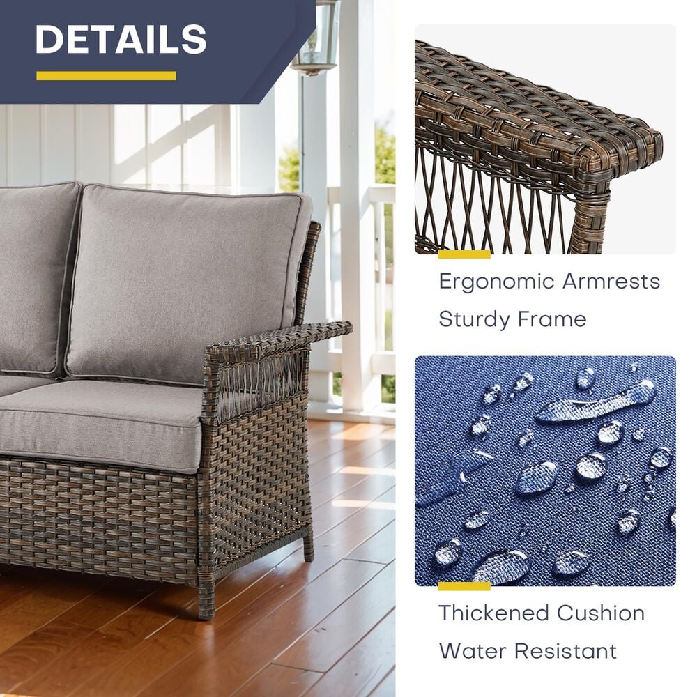 Sunwell Garden 5-Piece Patio Conversation Set with Swivel Chairs in Gray, , large