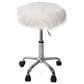 Impressions Vanity Momo Faux Fur Vanity Stool with White Cushion in Stainless Steel, , large