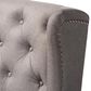 Baxton Studio Alira Bar Stool Bench with Grey Cushion in Walnut, , large