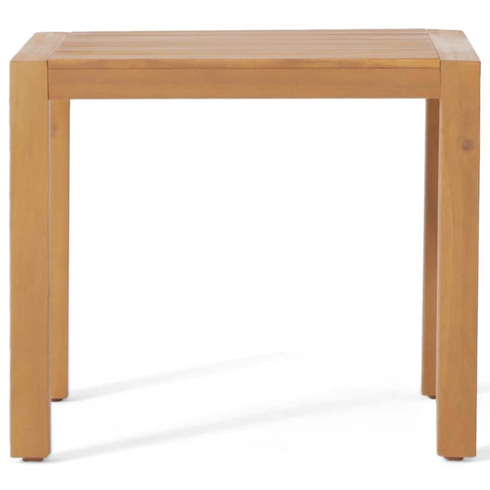 Hearth and Haven Leah 3-Piece Patio Chat Set with Cream Cushion in Teak, , large