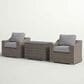 Hearth and Haven 3-piece Outdoor Wicker Conversation with Slat-Top Side Table Set in Grey, , large