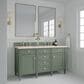 James Martin Vanities Brittany 60" Double Bathroom Vanity in Smokey Celadon with 3 cm Eternal Marfil Quartz Top and Rectangular Sinks, , large