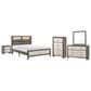 Crown Mark Rhett 5-Piece King Platform Bedroom Set in Gray and White, , large