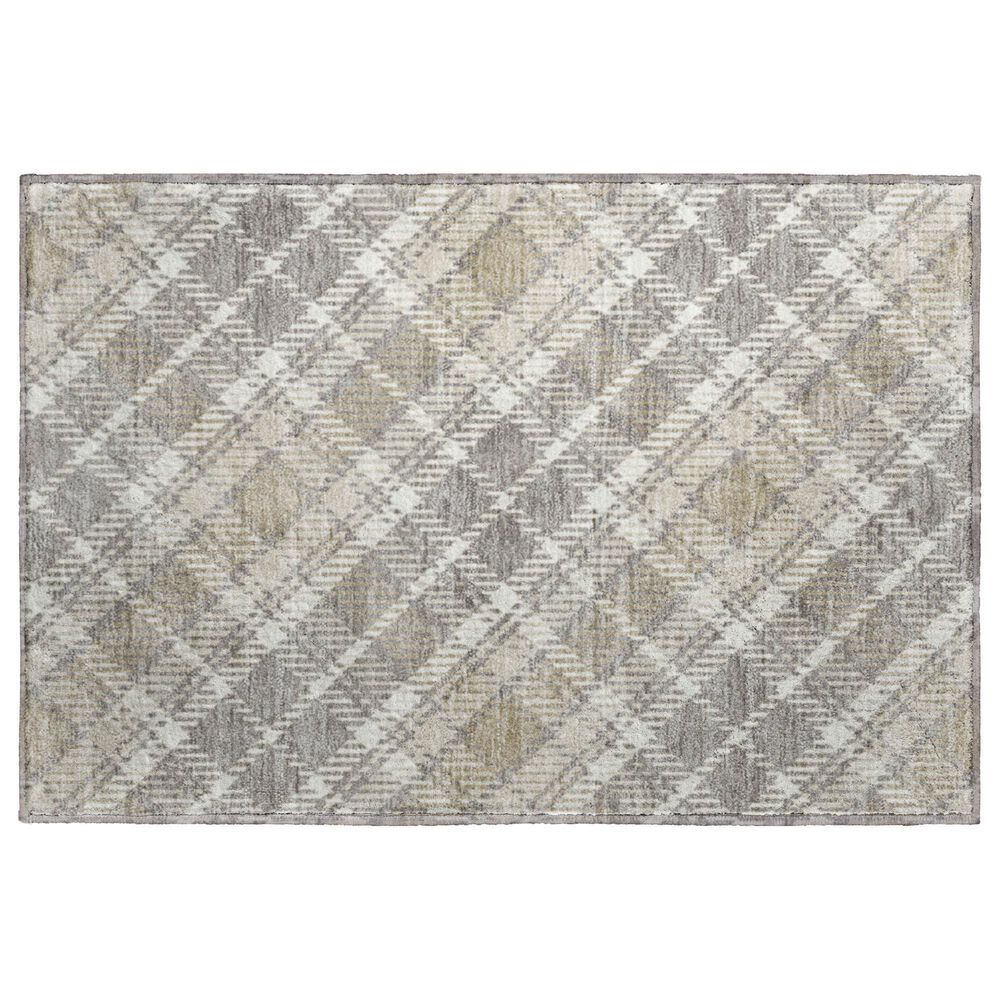 Dalyn Rug Company Soft Essentials Plaid Taupe 1"8" x 2"6" Indoor/Outdoor Area Rug, , large