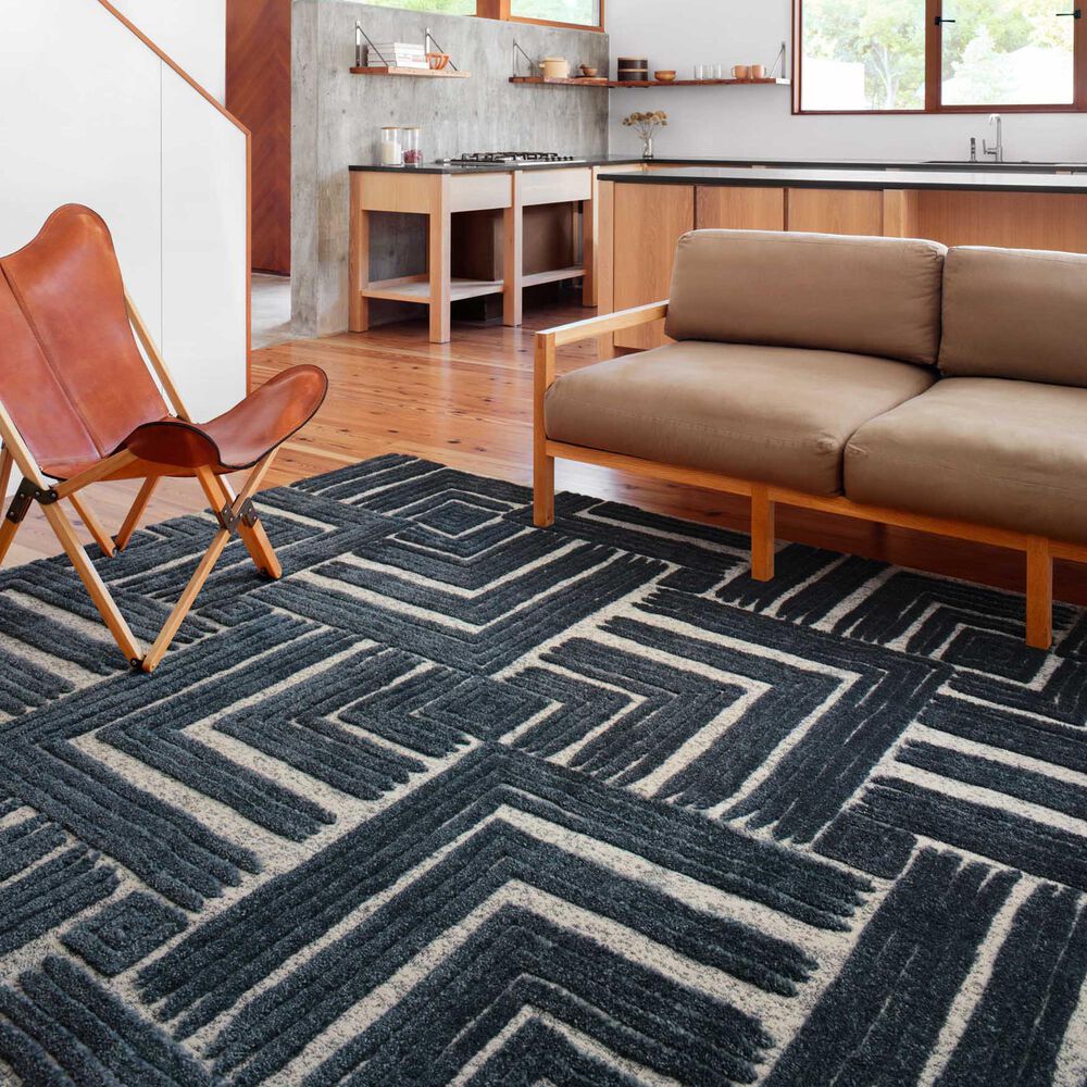 Loloi II Hagen 3&#39;7&quot; x 5&#39;7&quot; Blue and White Area Rug, , large