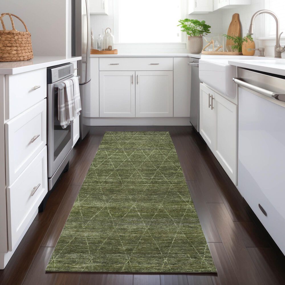 Dalyn Rug Company Burano BU3 2&#39;3&quot; x 7&#39;6&quot; Olive Indoor/Outdoor Runner, , large