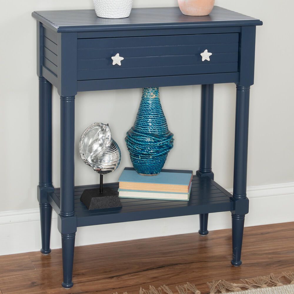 Linon Home Decor Seaboard Accent Table in Navy, , large